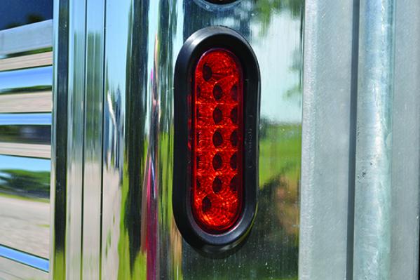 An LED tail light found on a Cimarron Trailer.